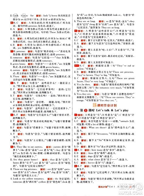 延边大学出版社2021春阳光计划小学同步英语四年级下册RJ人教版答案