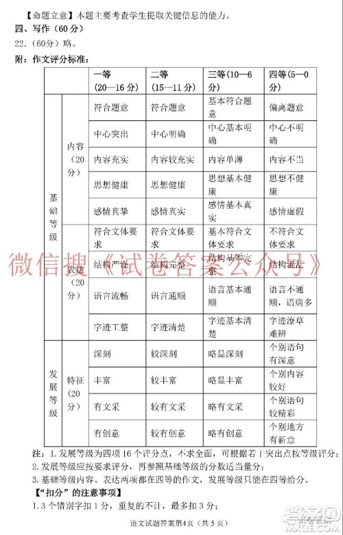 长春市普通高中2021届高三质量监测三语文答案