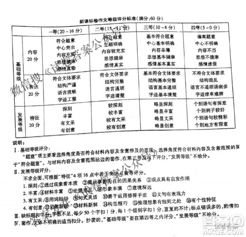 百校联盟2021届普通高中教育教学质量监测4月考试全国II卷语文答案 百校联盟2021届普通高中教育教学质量监测4月考试全国II卷语文答案