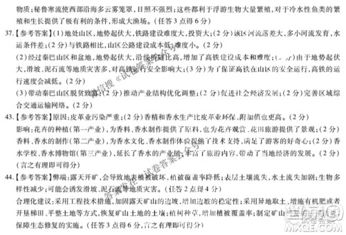 百校联盟2021届普通高中教育教学质量监测4月考试全国II卷文科综合答案 百校联盟2021届普通高中教育教学质量监测4月考试全国II卷文科综合答案