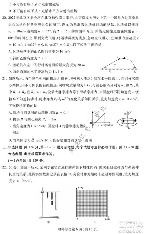 2021年东北三省四市教研联合体高考模拟试卷二理科综合试题及答案 2021年东北三省四市教研联合体高考模拟试卷二理科综合试题及答案