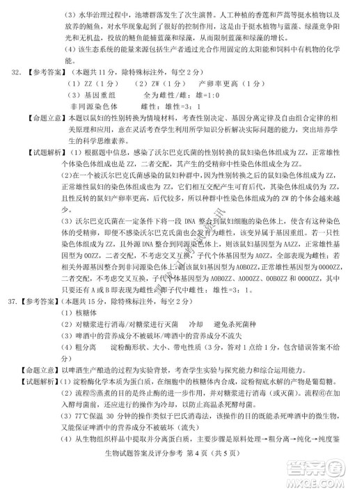 2021年东北三省四市教研联合体高考模拟试卷二理科综合试题及答案 2021年东北三省四市教研联合体高考模拟试卷二理科综合试题及答案