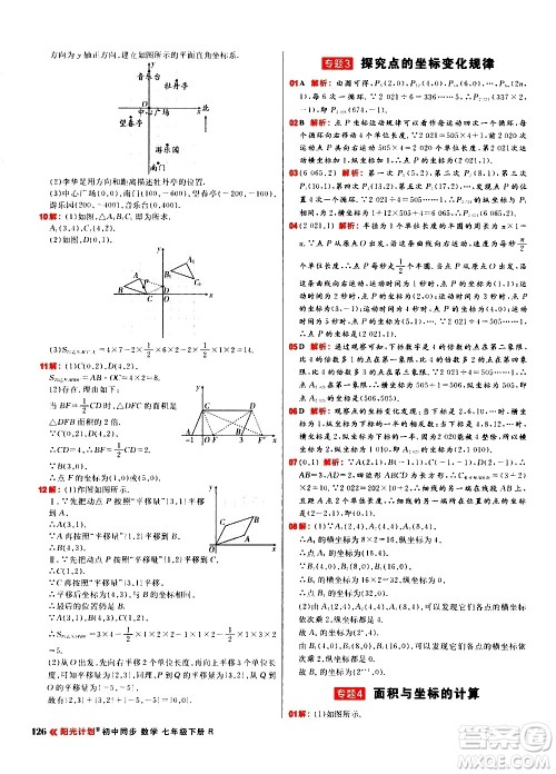 黑龙江教育出版社2021春阳光计划初中同步数学七年级下册R人教版答案 黑龙江教育出版社2021春阳光计划初中同步数学七年级下册R人教版答案