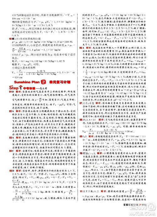 黑龙江教育出版社2021春阳光计划初中同步物理八年级下册R人教版答案
