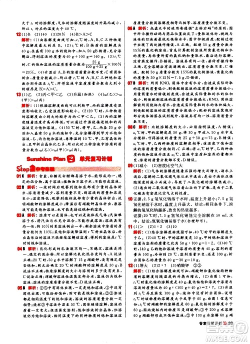 黑龙江教育出版社2021春阳光计划初中同步化学九年级下册R人教版答案