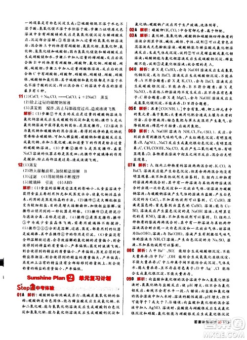 黑龙江教育出版社2021春阳光计划初中同步化学九年级下册R人教版答案
