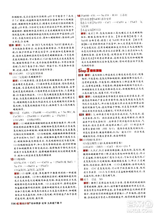 黑龙江教育出版社2021春阳光计划初中同步化学九年级下册R人教版答案