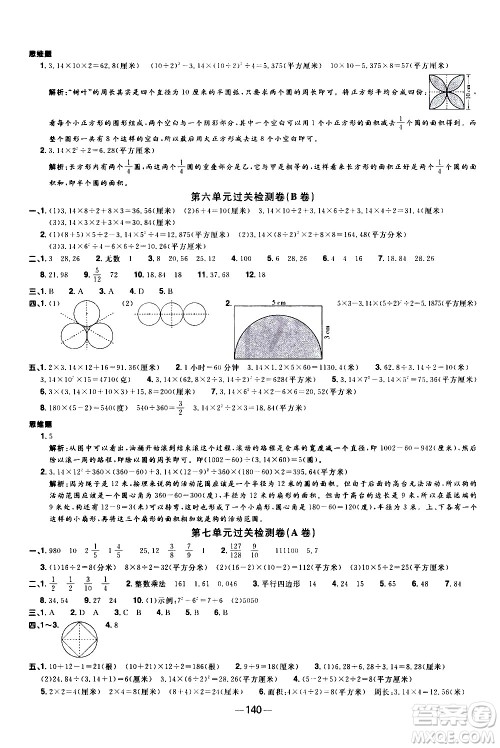 江西教育出版社2021阳光同学一线名师全优好卷数学五年级下册SJ苏教版答案