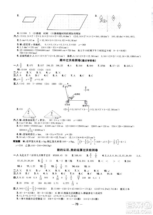江西教育出版社2021阳光同学一线名师全优好卷数学六年级下册BS北师大版答案