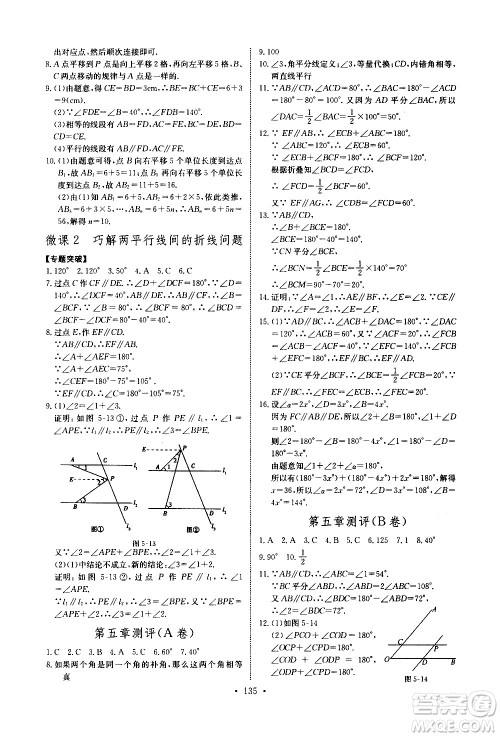 湖北少年儿童出版社2021长江全能学案同步练习册数学七年级下册人教版答案