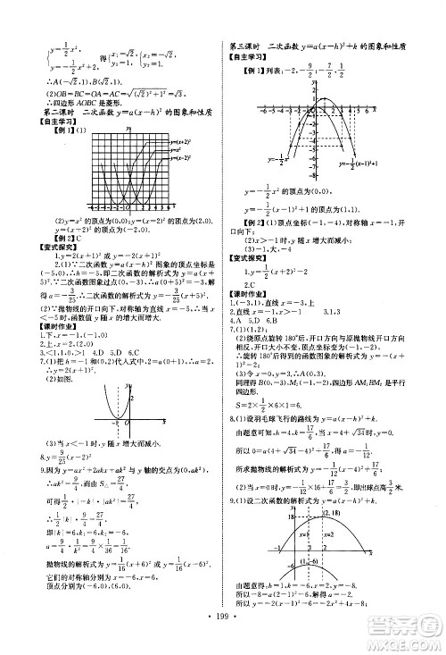 湖北少年儿童出版社2021长江全能学案同步练习册数学九年级全一册人教版答案