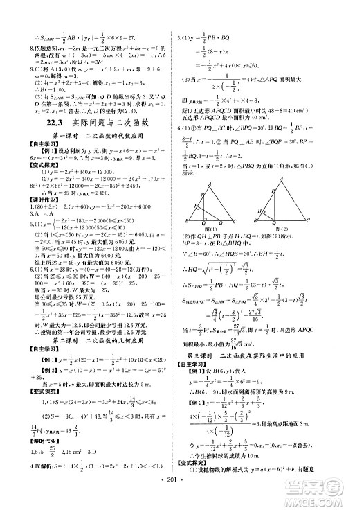 湖北少年儿童出版社2021长江全能学案同步练习册数学九年级全一册人教版答案
