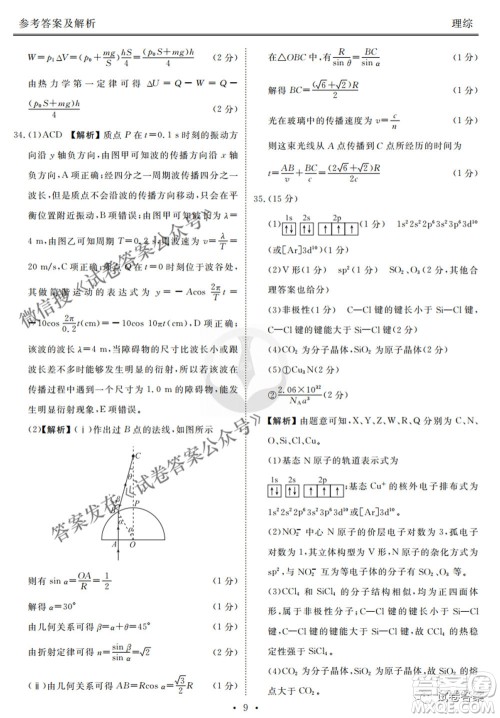 2021届高三冲刺联考理综试卷及答案 2021届高三冲刺联考理综试卷及答案