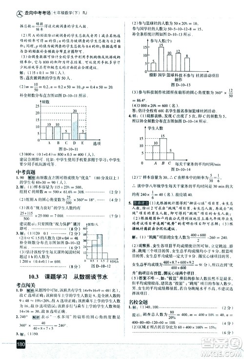 现代教育出版社2021走向中考考场数学七年级下册RJ人教版答案 现代教育出版社2021走向中考考场数学七年级下册RJ人教版答案