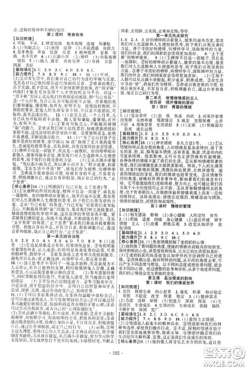 宁夏人民教育出版社2021畅优新课堂七年级道德与法治下册人教版江西专版答案 宁夏人民教育出版社2021畅优新课堂七年级道德与法治下册人教版江西专版答案