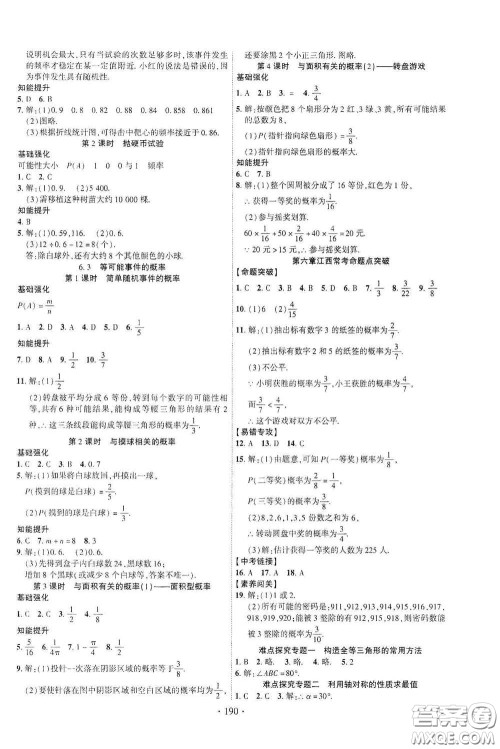 宁夏人民教育出版社2021畅优新课堂七年级数学下册北师大版江西专版答案
