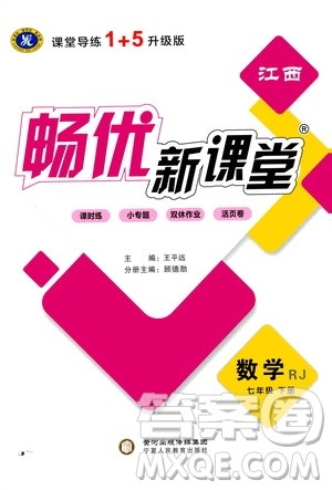 宁夏人民教育出版社2021畅优新课堂七年级数学下册人教版江西专版答案