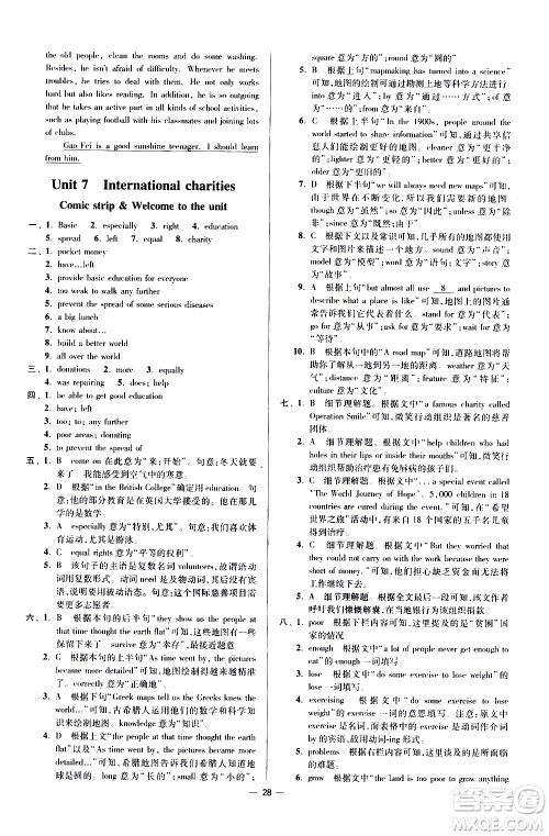 江苏凤凰科学技术出版社2021初中英语小题狂做提优版八年级下册译林版答案