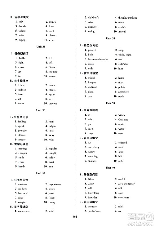 江苏凤凰科学技术出版社2021中考英语小题狂做提优版通用版答案