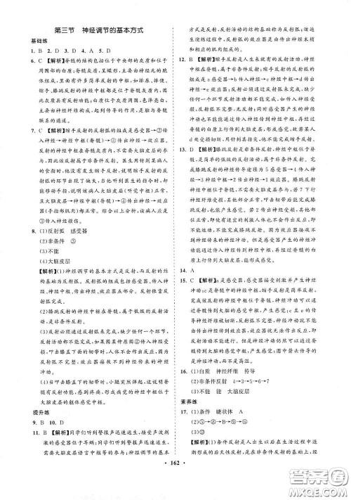 海南出版社2021新课程同步练习册七年级生物下册人教版答案