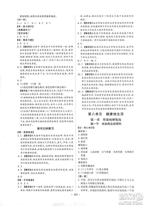 海南出版社2021新课程同步练习册八年级生物下册人教版答案
