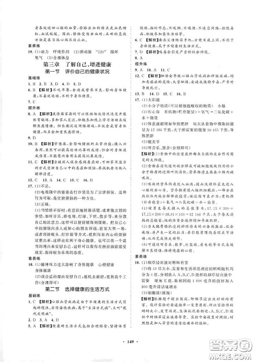 海南出版社2021新课程同步练习册八年级生物下册人教版答案