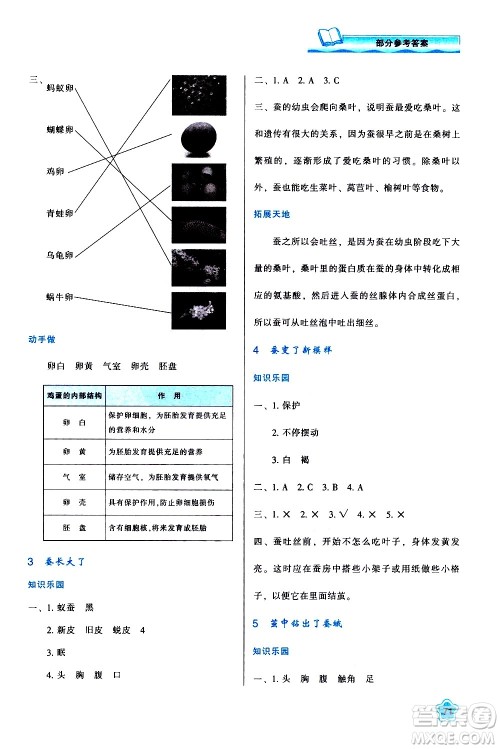 陕西人民教育出版社2021新课程学习与评价三年级科学下K人教版答案