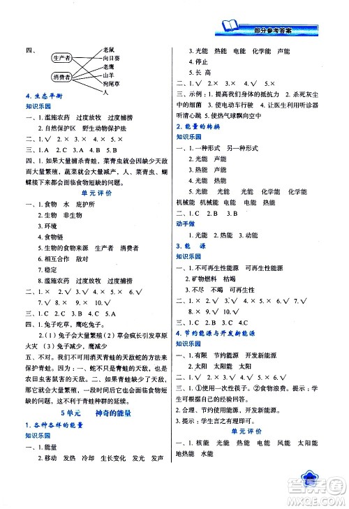 陕西人民教育出版社2021新课程学习与评价六年级科学下B苏教版答案 陕西人民教育出版社2021新课程学习与评价六年级科学下B苏教版答案