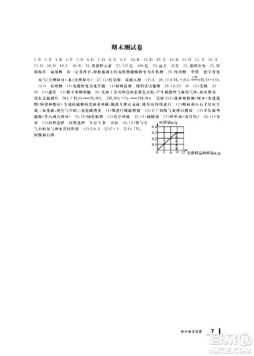 宁波出版社2021学习方法指导丛书科学九年级下册华师大版答案