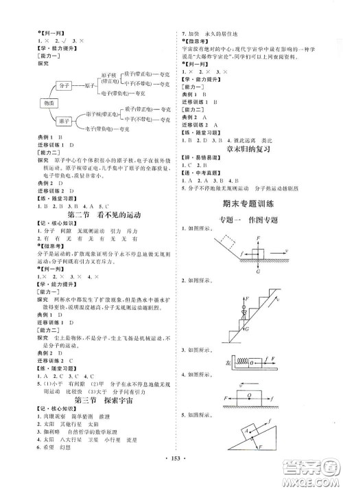 海南出版社2021新课程同步练习册八年级物理下册沪科版答案