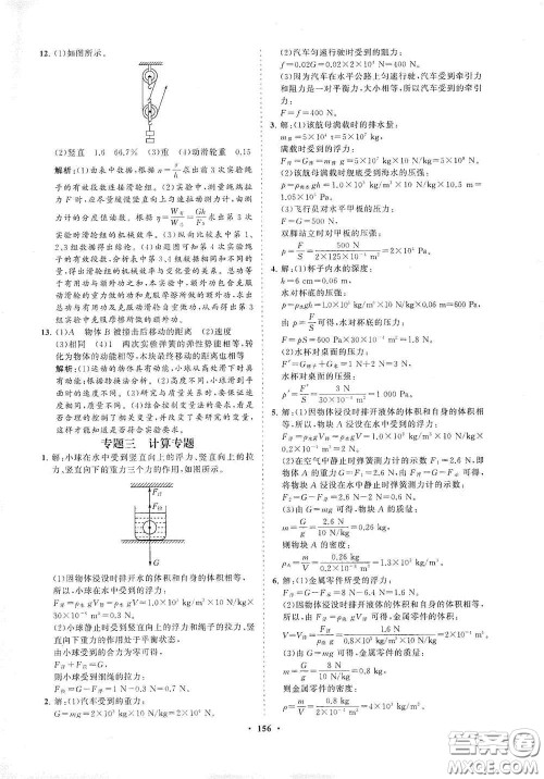 海南出版社2021新课程同步练习册八年级物理下册沪科版答案