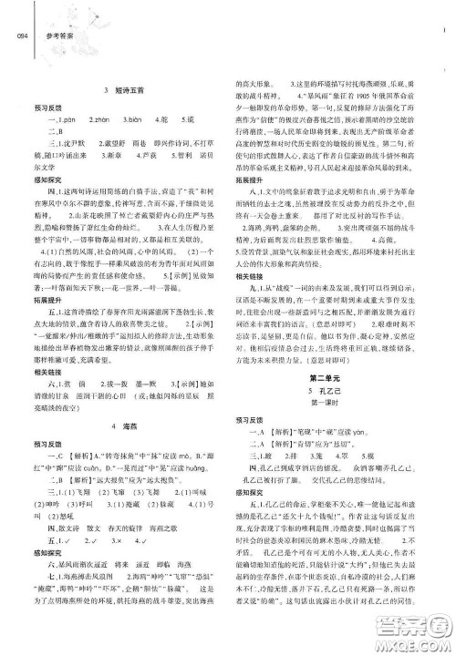 大象出版社2021初中同步练习册九年级语文下册人教版山东专版答案