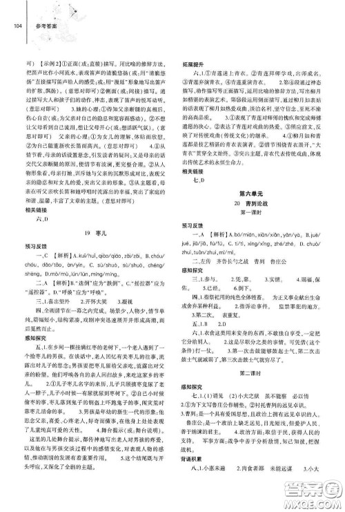 大象出版社2021初中同步练习册九年级语文下册人教版山东专版答案