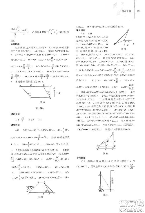 大象出版社2021初中同步练习册九年级数学下册人教版山东专版答案