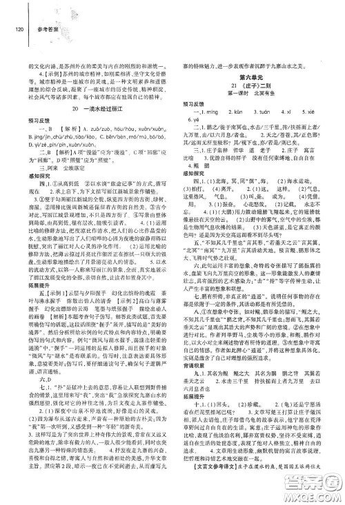 大象出版社2021初中同步练习册八年级语文下册人教版山东省内专用答案