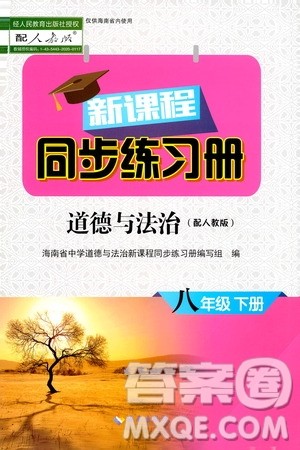 海南出版社2021新课程同步练习册八年级道德与法治下册人教版答案 海南出版社2021新课程同步练习册八年级道德与法治下册人教版答案