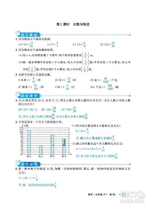 新疆青少年出版社2021小学一课一练课时达标数学五年级下册RJ人教版答案 新疆青少年出版社2021小学一课一练课时达标数学五年级下册RJ人教版答案