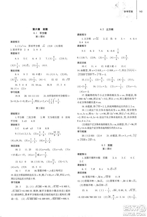 大象出版社2021初中同步练习册七年级数学下册人教版山东省内答案