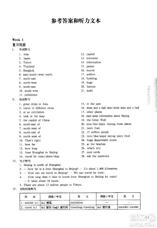 华东师范大学出版社2021华东师大版一课一练六年级英语增强版第二学期答案 华东师范大学出版社2021华东师大版一课一练六年级英语增强版第二学期答案