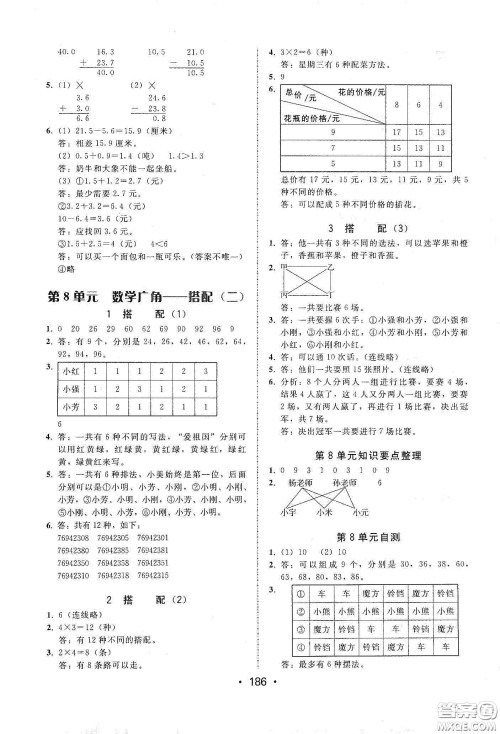 华翰文化2021教与学课时学练测三年级数学下册人教版答案