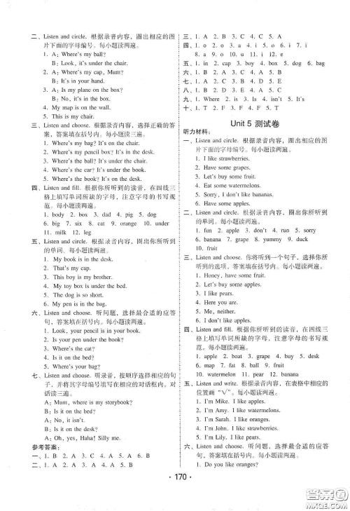 华翰文化2021教与学课时学练测三年级英语下册人教版答案