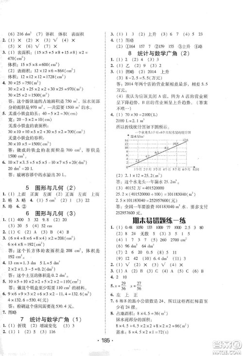 华翰文化2021教与学课时学练测五年级数学下册人教版答案