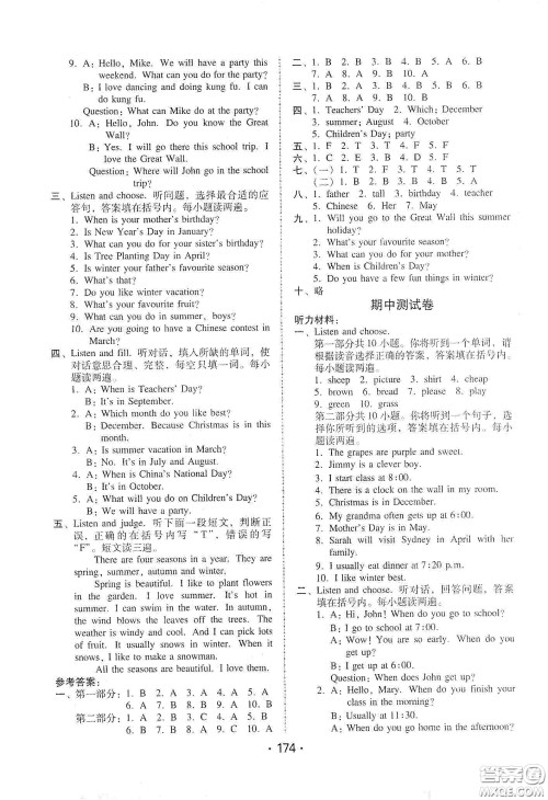 华翰文化2021教与学课时学练测五年级英语下册人教PEP版答案 华翰文化2021教与学课时学练测五年级英语下册人教PEP版答案