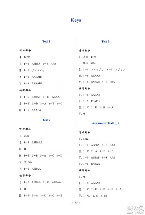 山东教育出版社2021金版小学英语试卷金钥匙三年级下册三年级起点答案 山东教育出版社2021金版小学英语试卷金钥匙三年级下册三年级起点答案