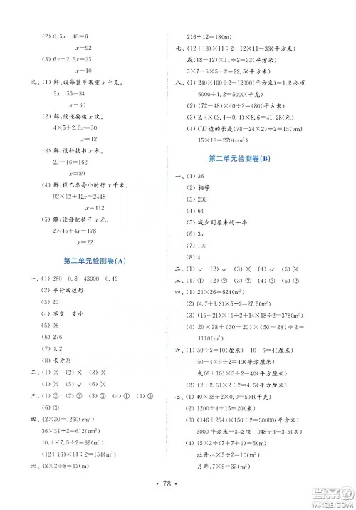 山东教育出版社2021金版小学数学试卷金钥匙四年级下册答案