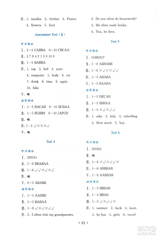 山东教育出版社2021金版小学英语试卷金钥匙四年级下册鲁科版三年级起点答案 山东教育出版社2021金版小学英语试卷金钥匙四年级下册鲁科版三年级起点答案
