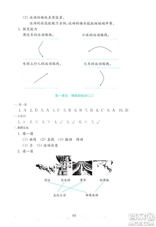 山东教育出版社2021金版小学科学试卷金钥匙四年级下册答案 山东教育出版社2021金版小学科学试卷金钥匙四年级下册答案