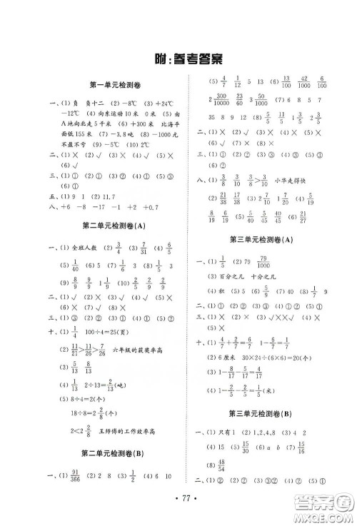 山东教育出版社2021小学数学试卷金钥匙五年级下册答案