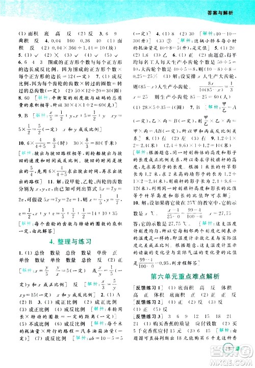 北京教育出版社2021亮点给力提优班多维互动空间数学六年级下册江苏版答案 北京教育出版社2021亮点给力提优班多维互动空间数学六年级下册江苏版答案
