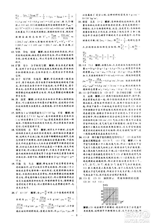 新世纪出版社2021春季亮点给力大试卷物理八年级下册江苏版答案